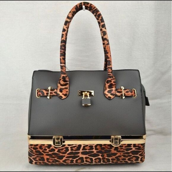 Leopard Pattern Double Handles bag - Picture 1 of 7
